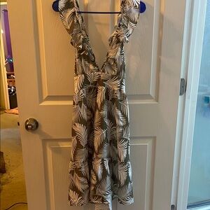 Tropical Leaf Print Dress